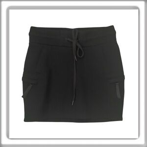 Helmut Lang Modal Black Mini Skirt Drawstring Waist Cargo Pockets Size XS